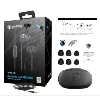 Sades Wings 10 Gaming Earphones - Black